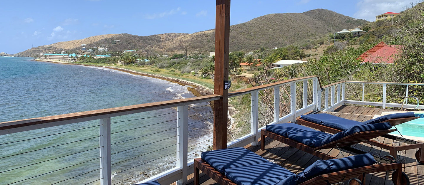 adv st croix for rent ocean vew from wood deck