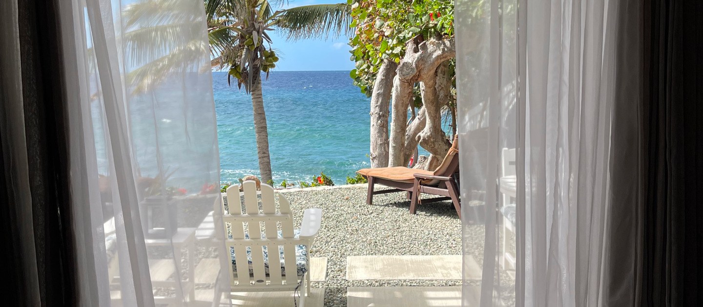 ad casa blanca cottage view from inside looking out